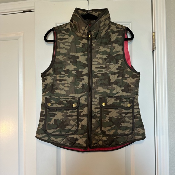 Cynthia Rowley Pink and Camouflage Vest - Picture 1 of 5